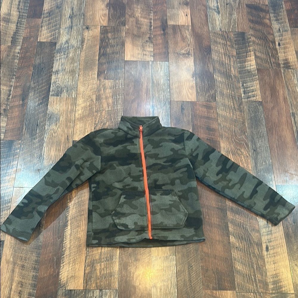 Eddie Bauer fleece Camouflage Jacket with Orange Zipper S 7/8 (BK3)